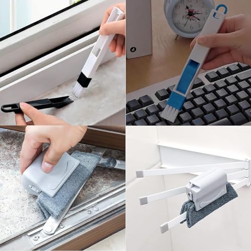 KWINTO 6Pcs Sliding Window Groove Cleaning Brush | Crevice Cleaner Tools | Quickly Clean All Window Slides and Gaps | Bathroom Gap Cleaning Brush,Dead Corner Multifuctional Brushes - Image 2