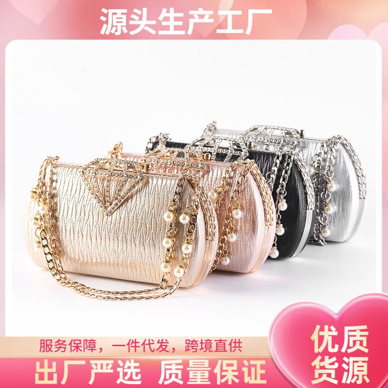 New Style Inlaid Dinner Bag Evening Bag Ladies Hand-Held Banquet Bag Women'S Bag - Image 2
