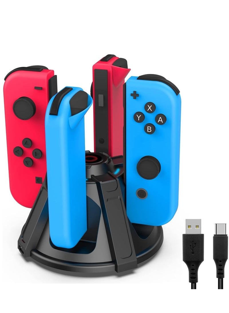 KASTWAVE Joy-Con Charger Dock for Nintendo Switch/Switch OLED with LED Indicator, Charges Up to 4 Joy-Cons - Image 1