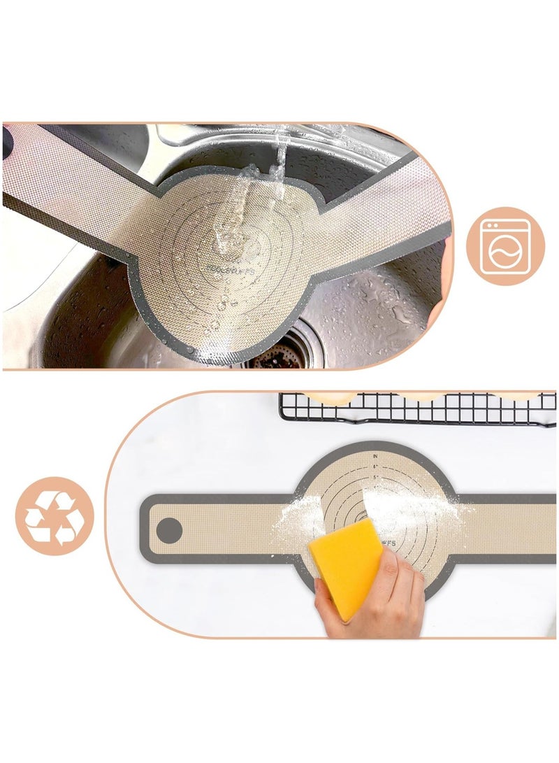 Bukela Silicone Bread Sling, Non Stick Easy Clean Reusable Silicone Bread Baking Mat with Long Handles, 2pcs for Transferable Dough - Image 3