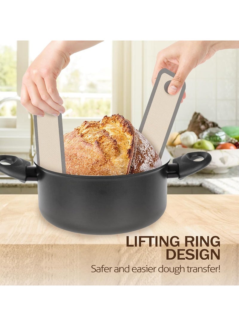 Bukela Silicone Bread Sling, Non Stick Easy Clean Reusable Silicone Bread Baking Mat with Long Handles, 2pcs for Transferable Dough - Image 2