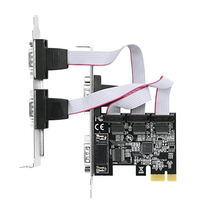 SaiRetail.Com 4 Port PCI-E RS232 Serial Adapter Card, PCI-E Serial Expansion Card, RS232 PCI Express x1 Serial DB9 COM Expansion Card for PC - Image 1