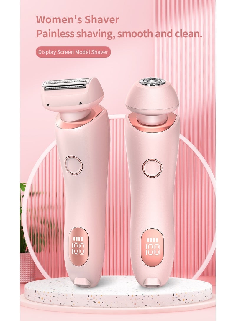 Electric 2-in-1 Shaver for Women - Portable Waterproof Trimmer for Face, Underarm, Legs and Whole Body, USB Rechargeable Lady Hair Removal Shaver - Image 3
