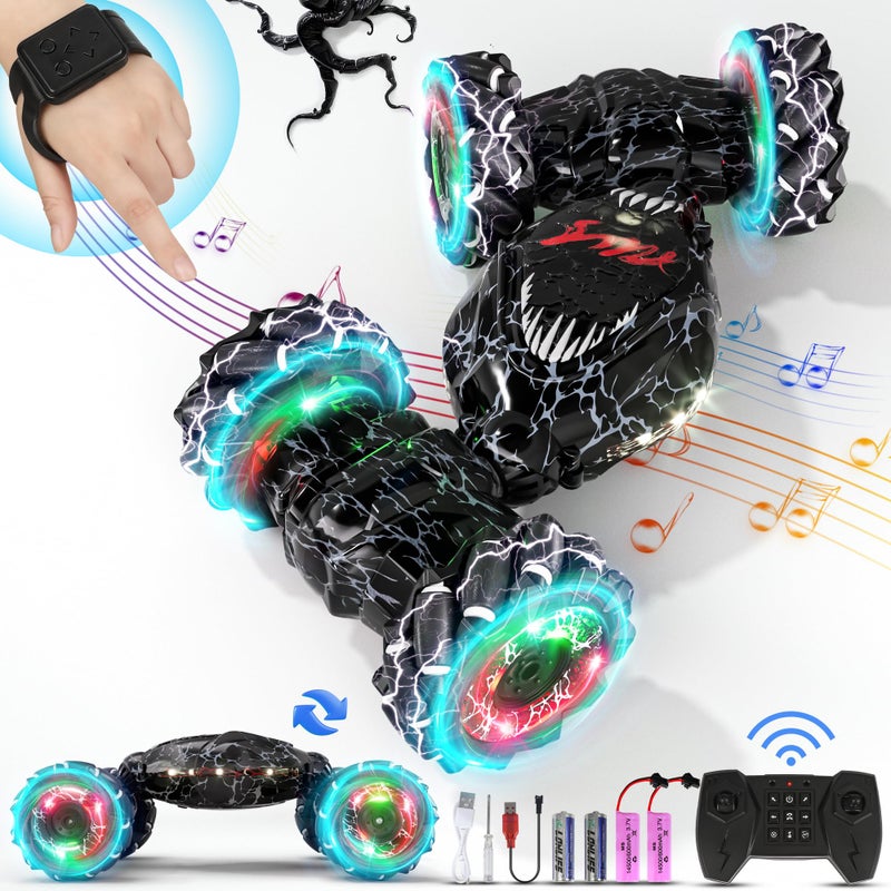Terucle Remote Control Car 24Ghz 4WD Gravity Gesture Sensing RC Cars Monster Stunt Twist Truck Kids Toys for 57 yr Boys Girls RC Drift Car with Light Music Gift for Boy Toys Age 813 yr - Image 3