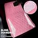 CAR PASS Bling Diamond Car Mats Rubber Floor Mats Full Set AntiSlip 3D Rhombus Waterproof Trim to Fit Liner Universal Glitter Crystal Sparkly Shining Rhinestone Girl Women SUV Sedan Van Pink Rubber - Image 3