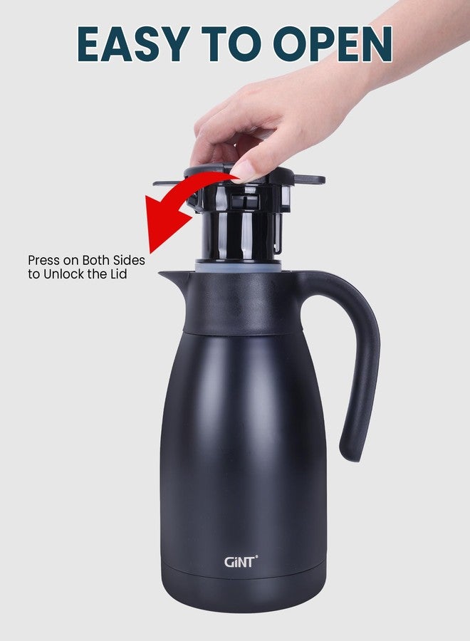 GiNT 2.2L / 74Oz Thermal Coffee Carafe, Insulated Stainless Steel Coffee Carafes for Keeping Hot/Double Walled Vacuum Thermal Carafe (Black) - Image 5