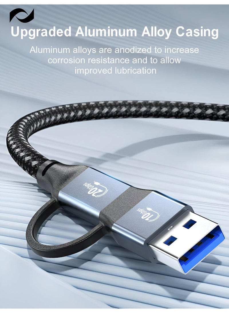 CIZMI ✦ 2-In-1 20Gbps USB 3.2 Gen 2x2 Cable | USB-C To C + USB-A Adapter| Fast Charging PD 3.0 100W 20V 5A | E-Marker| 4K UHD| Compatible With MacBook, iPhone 17/16/15, Samsung And More | 1.5 m - Image 2