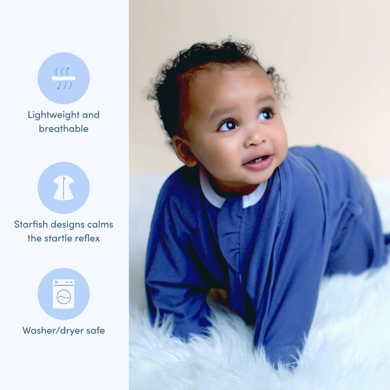 SleepingBaby SleepingBaby Zipadee-Zip Transition Swaddle with Zipper, Polyester, Spandex - Roomy Baby Wearable Blanket for Easy Diaper Changes - Classic Navy, Large (12-24 Month) - 2 Pack - Image 3