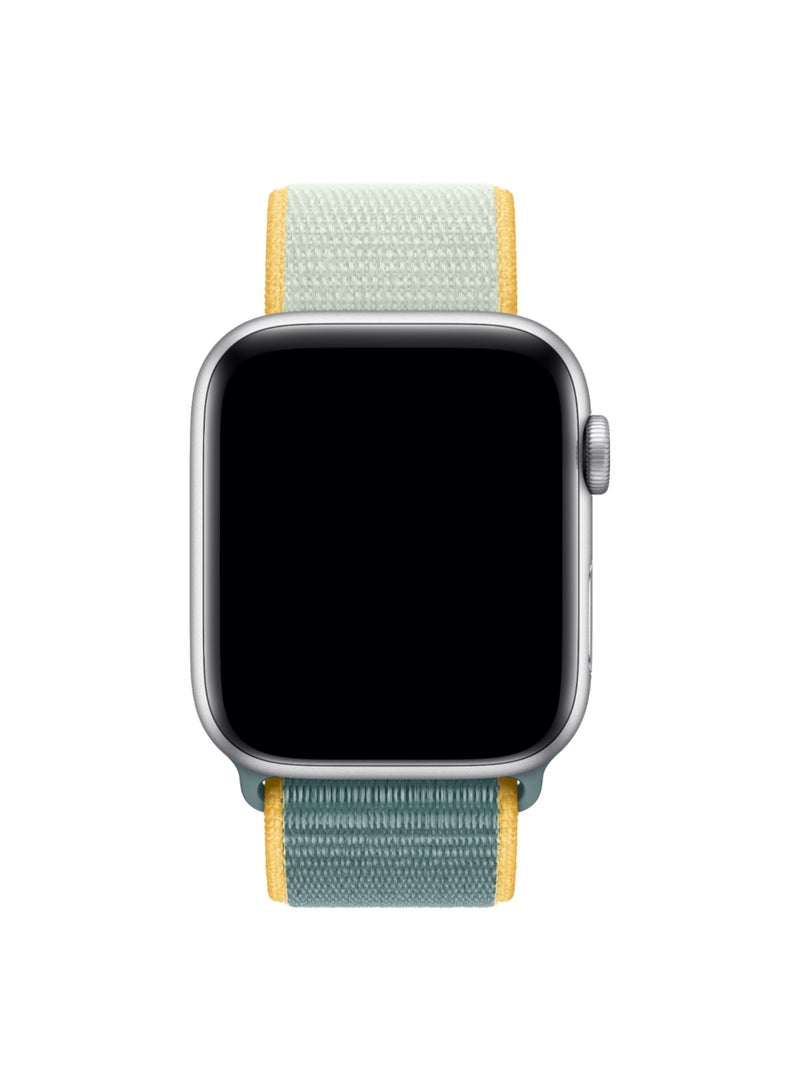 CATANES Nylon Sport Loop Band Compatible for Apple Watch 42mm (Series 10) 38mm 40mm 41mm Green/Yellow - Image 3