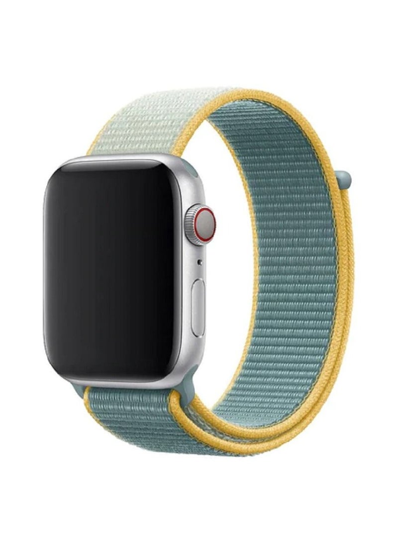 CATANES Nylon Sport Loop Band Compatible for Apple Watch 42mm (Series 10) 38mm 40mm 41mm Green/Yellow - Image 5