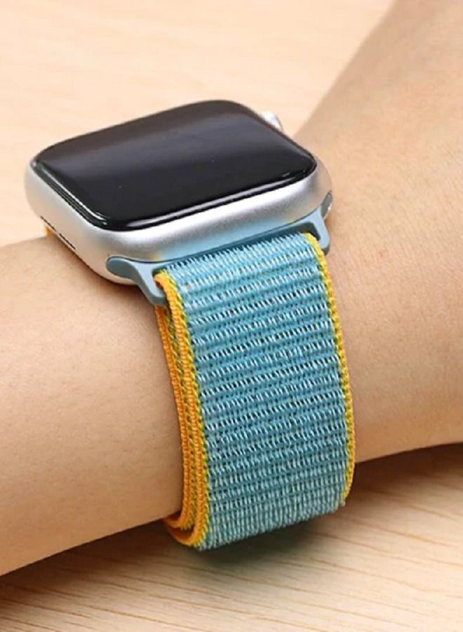 CATANES Nylon Sport Loop Band Compatible for Apple Watch 42mm (Series 10) 38mm 40mm 41mm Green/Yellow - Image 4