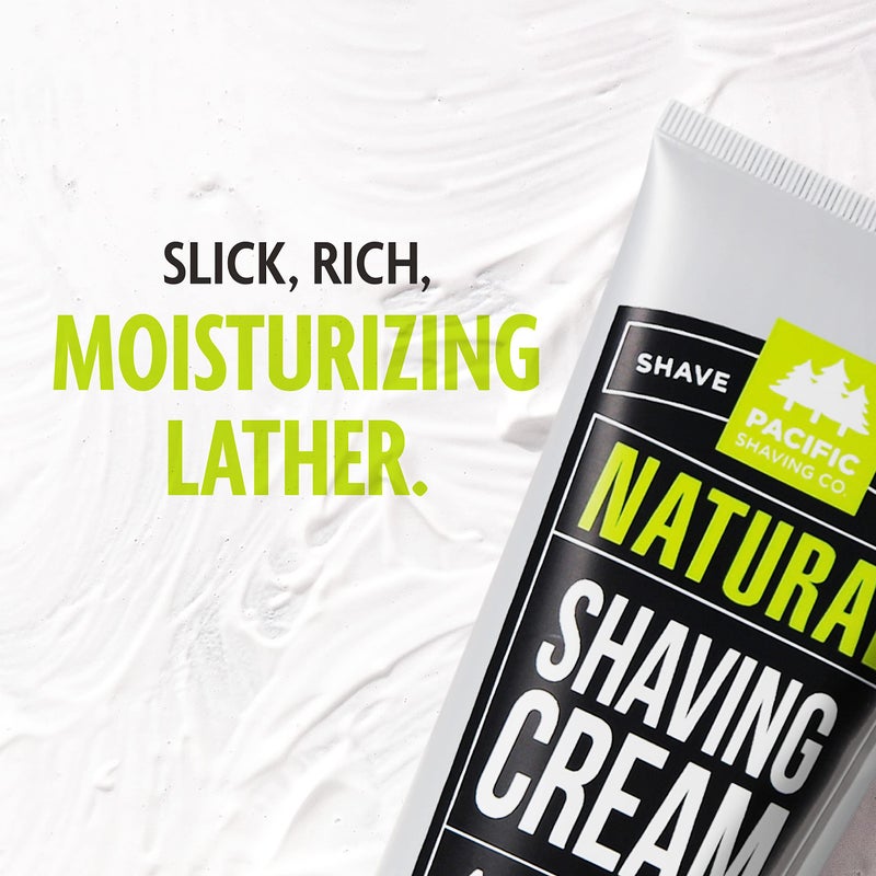 Pacific Shaving Company Natural Shaving Cream - Shea Butter + Vitamin E Shave Cream for Hydrated Sensitive Skin - Clean Formula for a Smooth, Anti-Redness + Irritation-Free Shave Cream (3.4 Oz) - Image 4