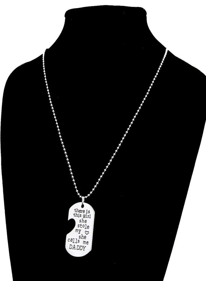 WUSUANED Father and Dauhter Gift There is This G She Stole My Heart She Calls Me Daddy Father Dauhter Necklace Set Daddys G Jewelry Daddy Gift from Dauhter - Image 5