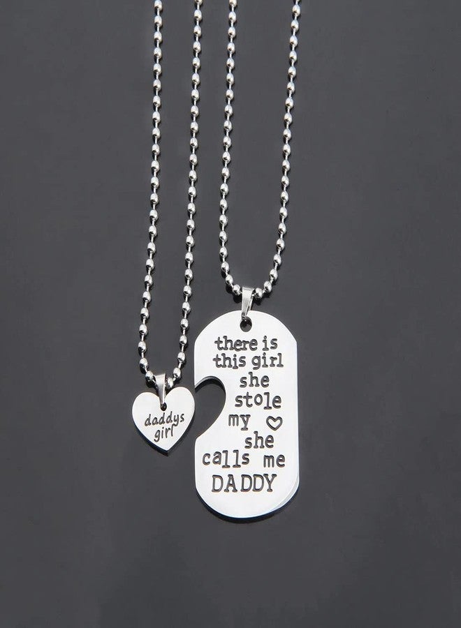 WUSUANED Father and Dauhter Gift There is This G She Stole My Heart She Calls Me Daddy Father Dauhter Necklace Set Daddys G Jewelry Daddy Gift from Dauhter - Image 2