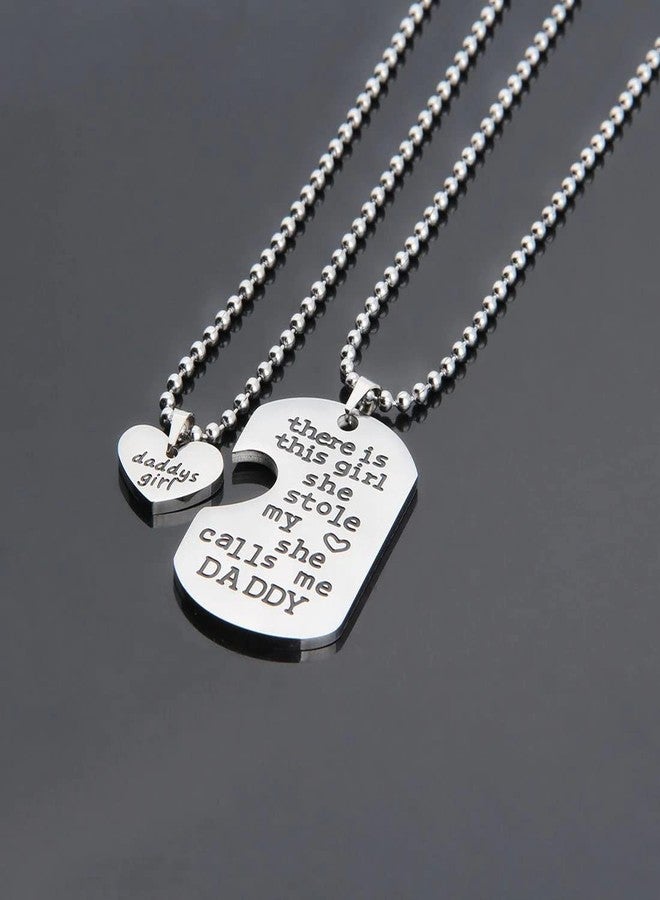 WUSUANED Father and Dauhter Gift There is This G She Stole My Heart She Calls Me Daddy Father Dauhter Necklace Set Daddys G Jewelry Daddy Gift from Dauhter - Image 4