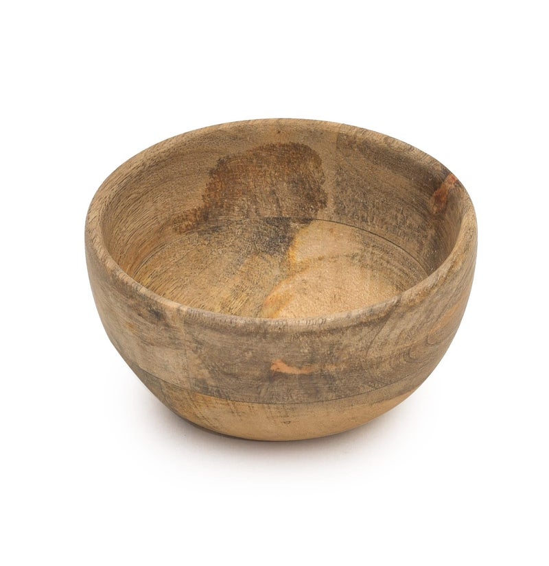 OGGN Natural Mango Wood Mixing & Serving Bowl, Handmade Wooden Salad Bowls, Antique Soup Serve Ware, Elegant Multipurpose Bowl for Salads, Soups, Snacks - Small (4 Inch) - Image 4