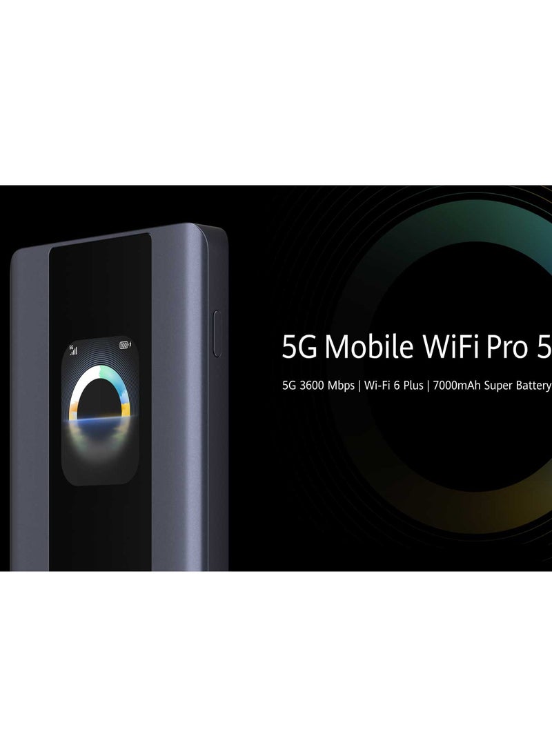 Brovi 5G Mobile WiFi Pro 5, OLED Touchscreen 3.6Gbps Upload 500Mbps Download Wi-Fi 6+ with 7000mAh Battery