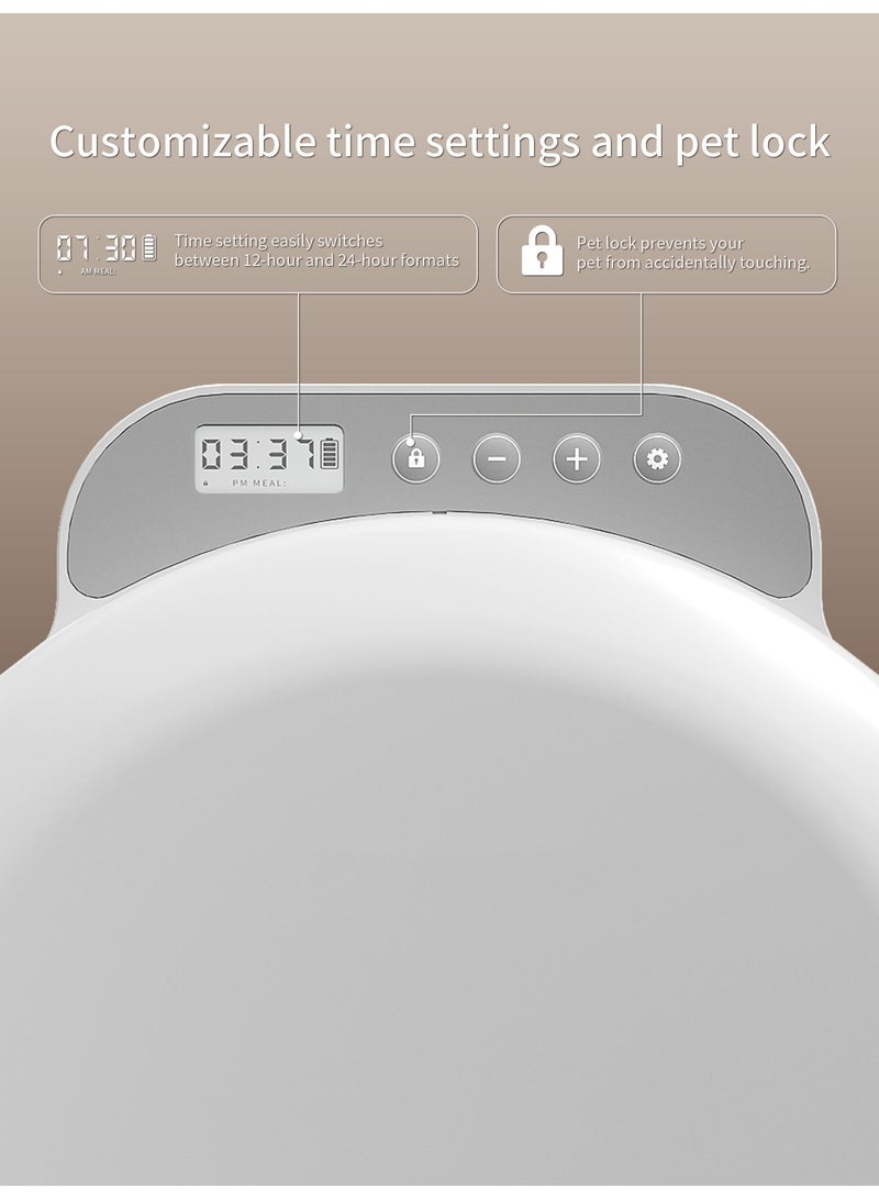 موزع طعام للقطط بـ 4 حجرات | موزع تلقائي ذكي للطعام الرطب، جدول تغذية يومي قابل للبرمجة، يتضمن 4 أكياس ثلج، مؤشر بطارية منخفض، تصميم آمن للقدمين - Image 4