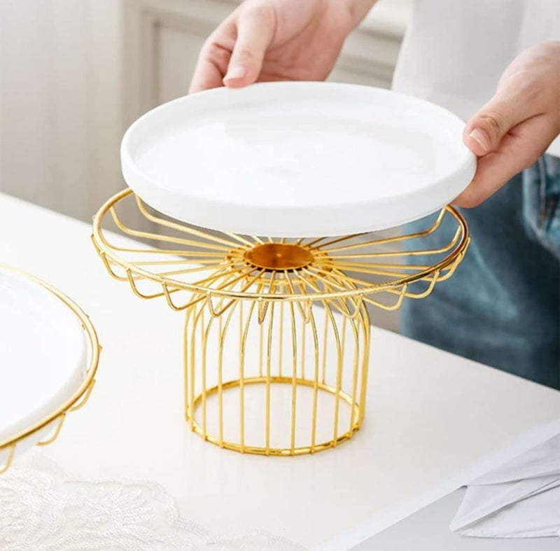 MAXXINN Metal Cupcake Stand White and Gold Multipurpose Serving Stand Perfect for Weeding, Parties and Special Occasion (Medium) - Image 5