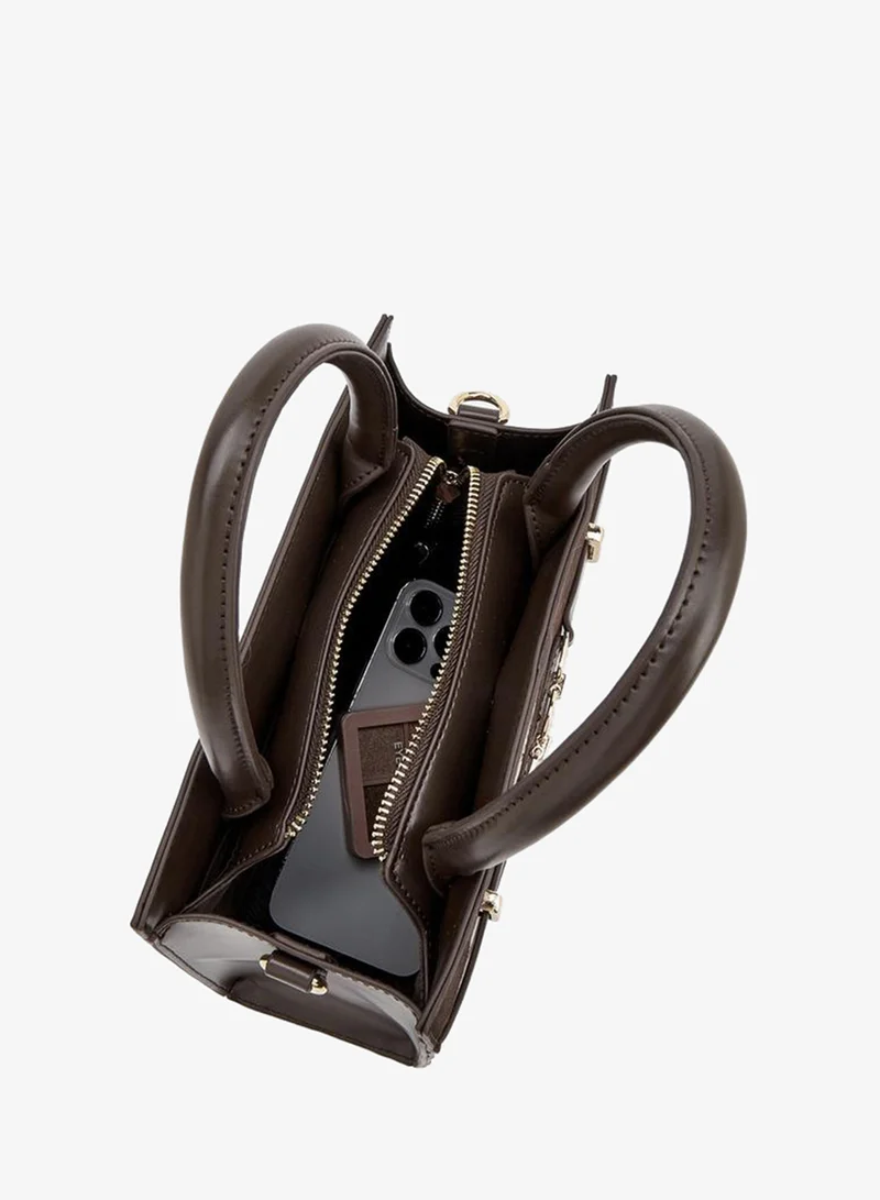 Le Confort BROWN Striped Tote Bag With Detachable Strap for Women | Best Price UAE