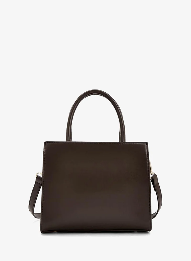 Le Confort BROWN Striped Tote Bag With Detachable Strap for Women | Best Price UAE