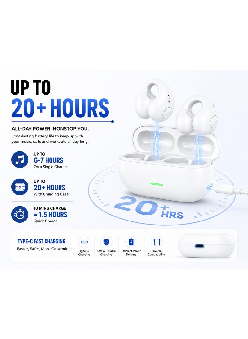 NOVA TECH Wireless Open Ear Earbuds Bluetooth 5.3, Sports Waterproof Headphones with AI Call Noise Cancellation - Image 5