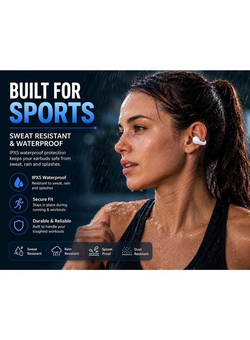 NOVA TECH Wireless Open Ear Earbuds Bluetooth 5.3, Sports Waterproof Headphones with AI Call Noise Cancellation - Image 4