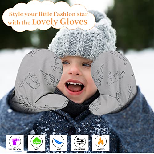 Weradau Fleece Lined Mittens for Baby Boys GirlsBaby Toddler Little Kids Winter Gloves Mittens 46 Years grey - Image 3