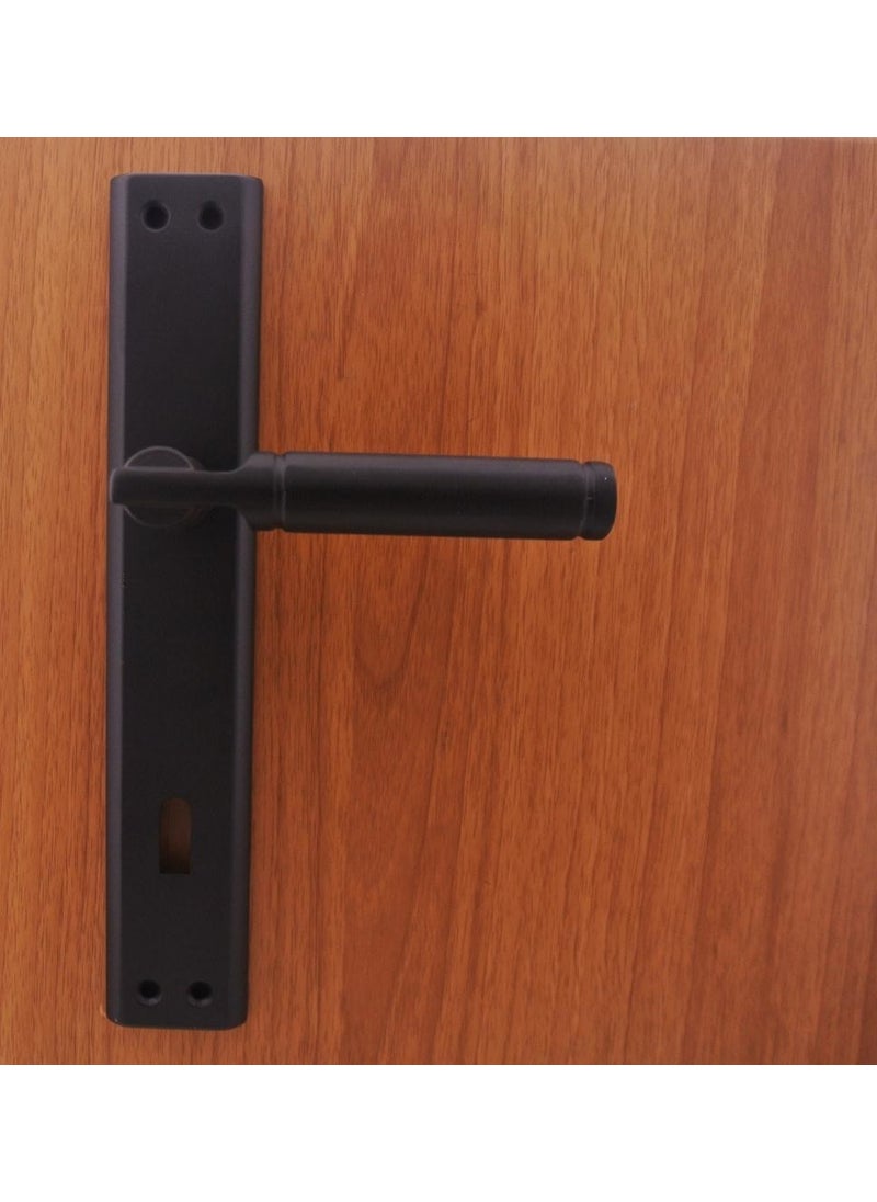 Azm Hırdavat - Ibiza Matte Black Mirrored Door Handle WC Left - Image 1
