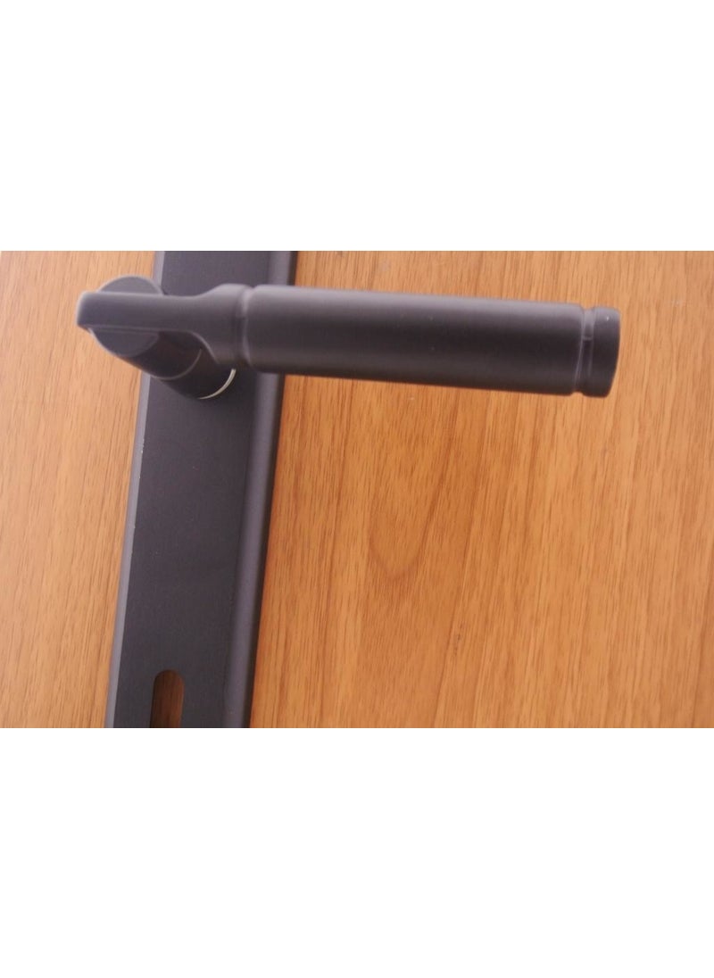 Azm Hırdavat - Ibiza Matte Black Mirrored Door Handle WC Left - Image 1
