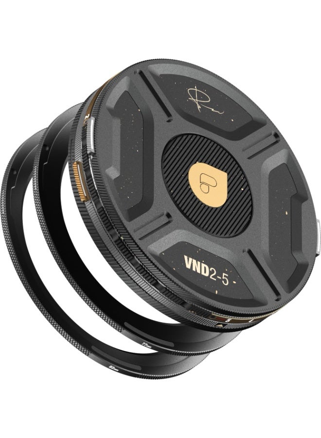 PolarPro Helix MagLock VND 2-5 Stop Starter Kit – McKinnon Edition (PM-2/5-KIT), Magnetic No-Thread Variable ND Filter, Brass Frame, 77mm & 82mm Base Plates, For Video & Cinematic Photography - Image 1