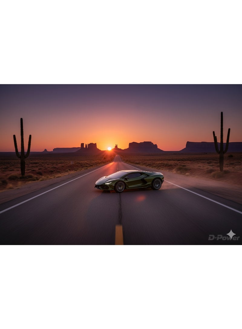 D-Power 1:64 Diecast Lamborghini Revuelto 2024 Matte Green Collectible Mini Sports Car - Image 3