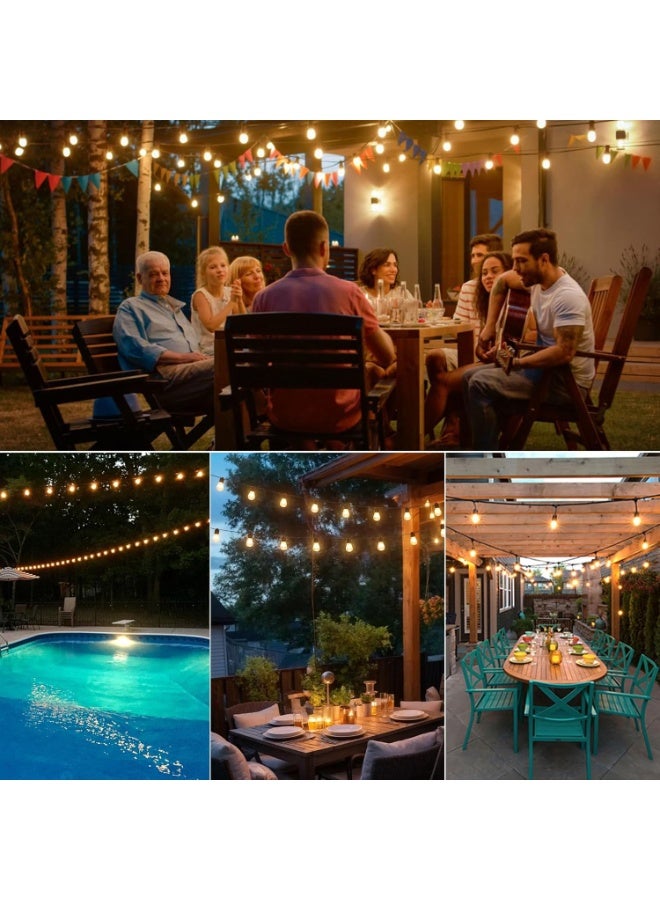 JOGAMS Outdoor String Lights 36FT with 12Pcs E27 Sockets 12Pcs S14 LED Edison Bulbs Warm White 2700K Shatterproof Commercial Grade Waterproof LED String Lights for Bistro Gazebos Porch - Image 2