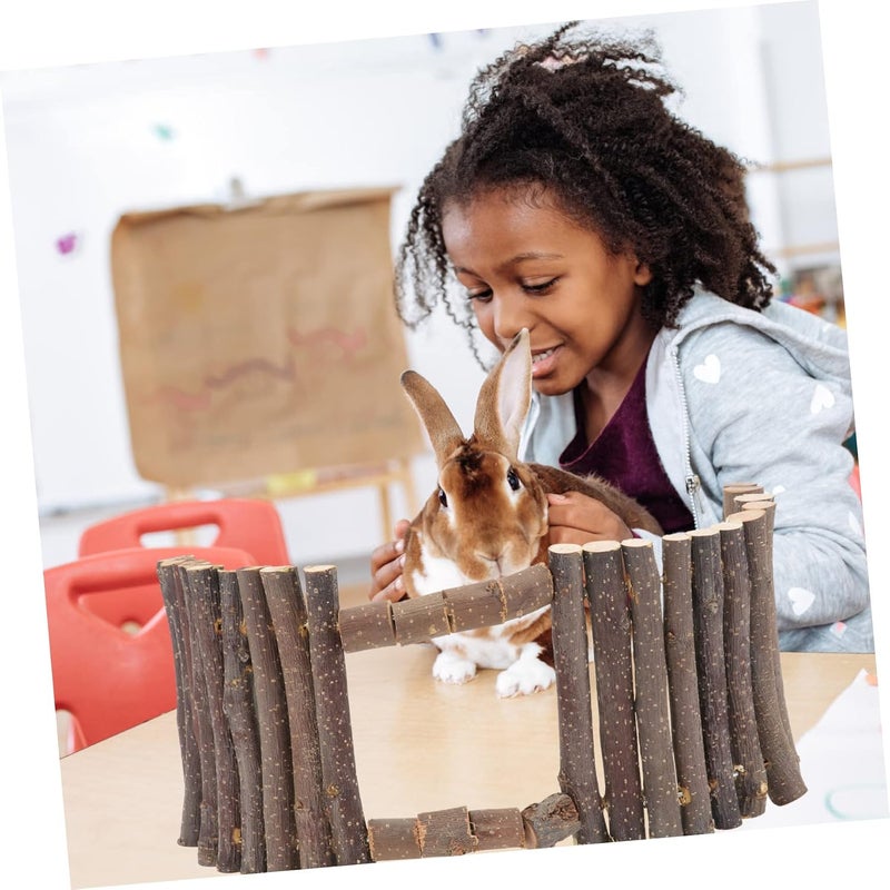 Garneck Wooden Pet Nest Fence for Hamsters Natural Chew Toy Grinding Prop Compact Design for Small Animals Safe and Durable Material for Pet Cages - Image 3