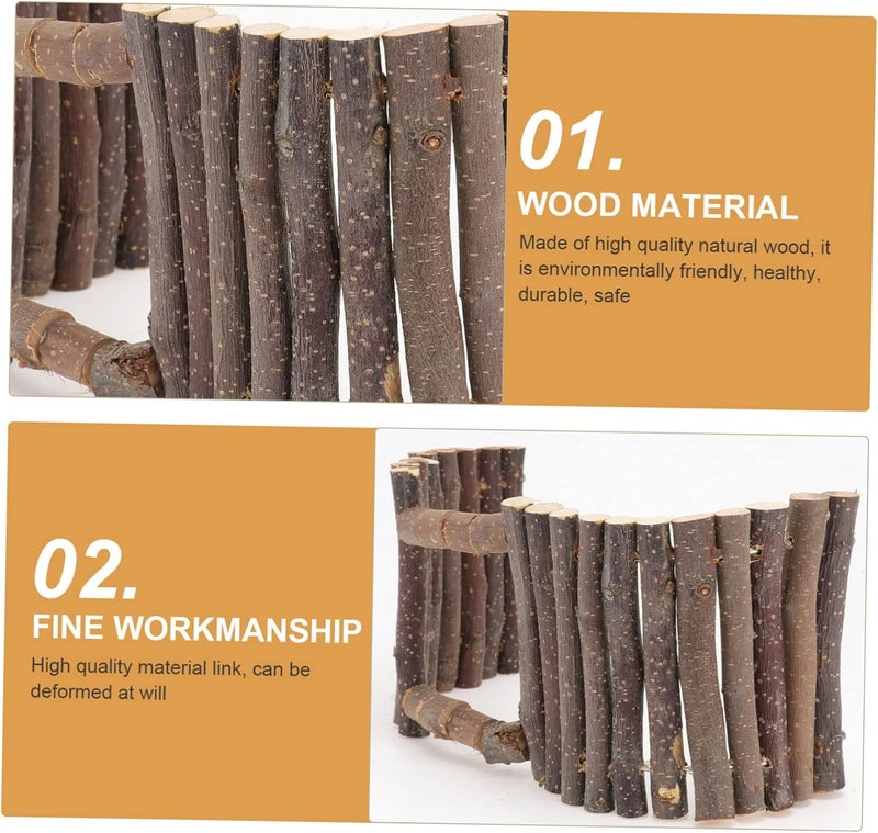 Garneck Wooden Pet Nest Fence for Hamsters Natural Chew Toy Grinding Prop Compact Design for Small Animals Safe and Durable Material for Pet Cages - Image 5