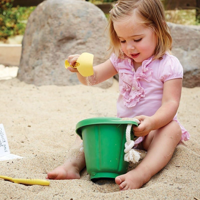 Green Toys Sand Play Set with Bucket, Shovel, Rake, and Sand Mold - Eco-Friendly Beach Toy for Kids - Image 3