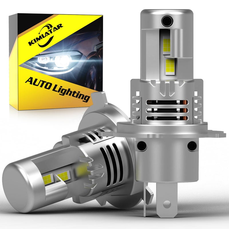 KIMLATAR Latest H4 Light Bulbs Super Bright Upgraded 900% 60000LM Brightness,1:1 Halogen Mini Size,10-Year Lifespan,Plug and Play,H4/9003 Fog Bulbs,Pack of 2 - Image 1