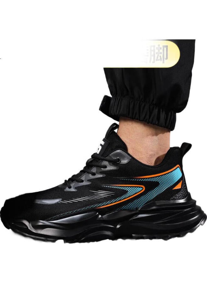 JUNBU Men'S Lightweight Breathable Steel Toe Cap Anti-Smashing Anti-Piercing Soft Sole Safety Work Site Functional Shoes F118 42 - Image 3