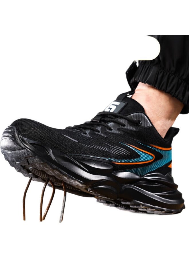 JUNBU Men'S Lightweight Breathable Steel Toe Cap Anti-Smashing Anti-Piercing Soft Sole Safety Work Site Functional Shoes F118 42 - Image 2