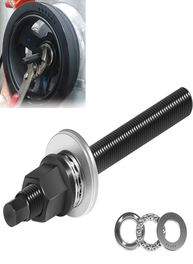 Sunluway LS LT Harmonic Balancer Installation Tool Crank Pulley Install Tool Compatible with Chevy GM 1997-UP V8 LS1 LS2 LS3 LS4 LSX LSA LS6 LQ4 LQ9 with Thrust Bearing & Wrench Flats - Image 1