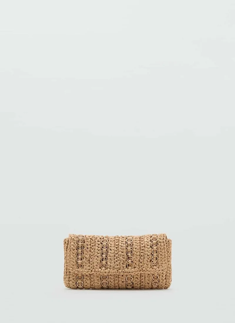 مانجو Natural Fibre Handbag With Metal Rings