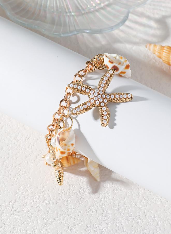 Styli Charm Bracelet with Seashell and Starfish Pendants - Image 2
