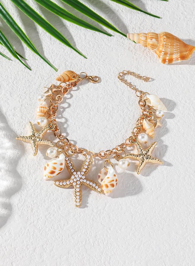 Styli Charm Bracelet with Seashell and Starfish Pendants - Image 5