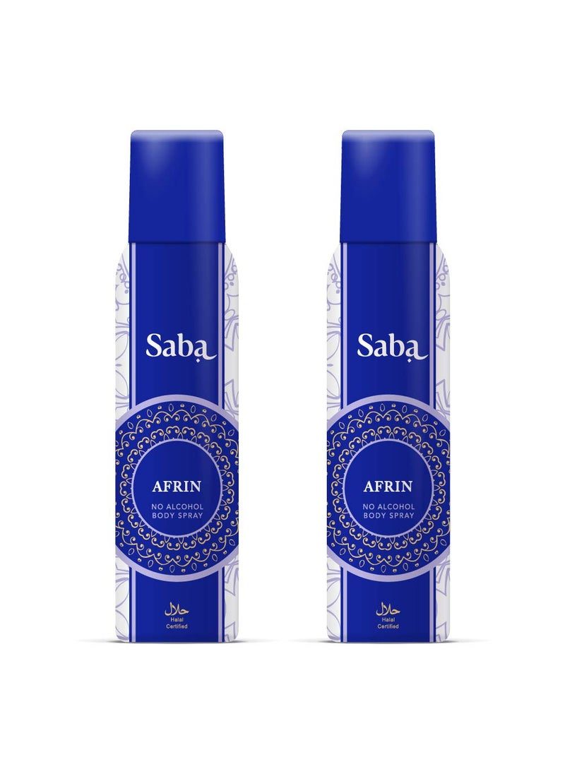 Saba Kombucha Saba Afrin NonAlcoholic Deodorant Body Spray Pack of 2 Infused with Gardenica Flower and Rose Petals Fragrance LongLasting Freshness  - Image 1