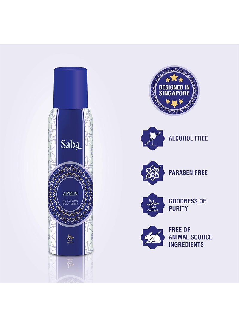 Saba Kombucha Saba Afrin NonAlcoholic Deodorant Body Spray Pack of 2 Infused with Gardenica Flower and Rose Petals Fragrance LongLasting Freshness  - Image 4
