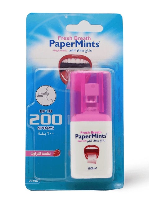 Paper Minutes Mouth Freshener, Strawberry Flavor, 200 sprays
