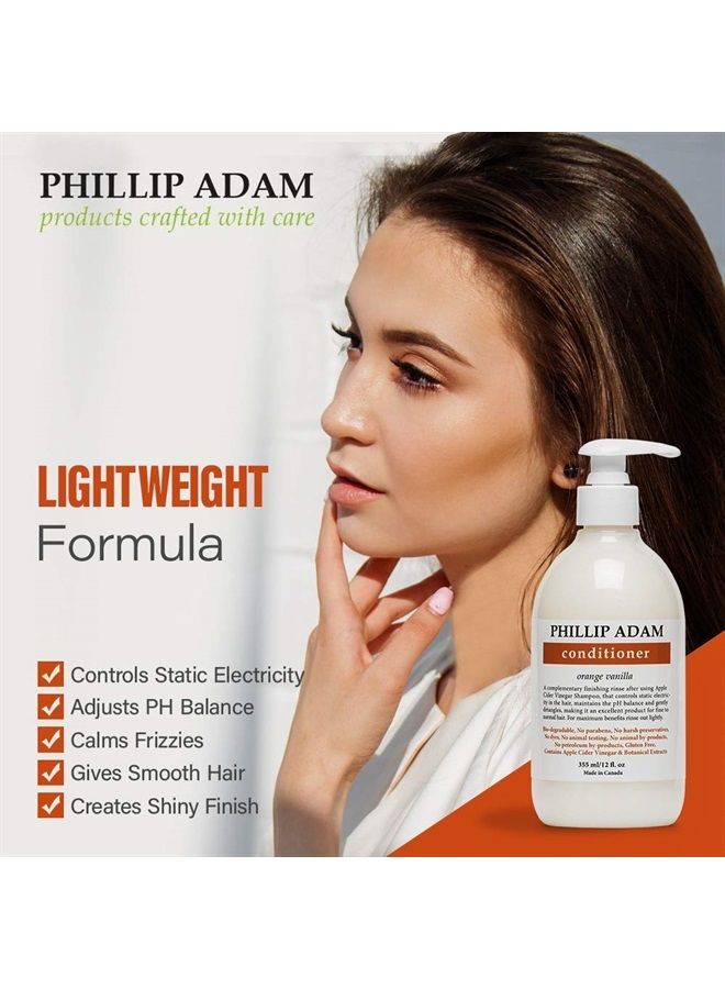 PHILLIP ADAM Orange Vanilla Conditioner for Smooth and Shiny Hair - No Harsh Chemicals - Safe for Color Treated Hair - Delicious Natural Scent - 12 Ounce - Image 2