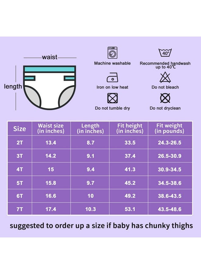 MooMoo Baby Potty Training Underwear for Girls Absorbent Cotton Training Pants Washable and Reusable 2T-7T 6 Packs - Image 2