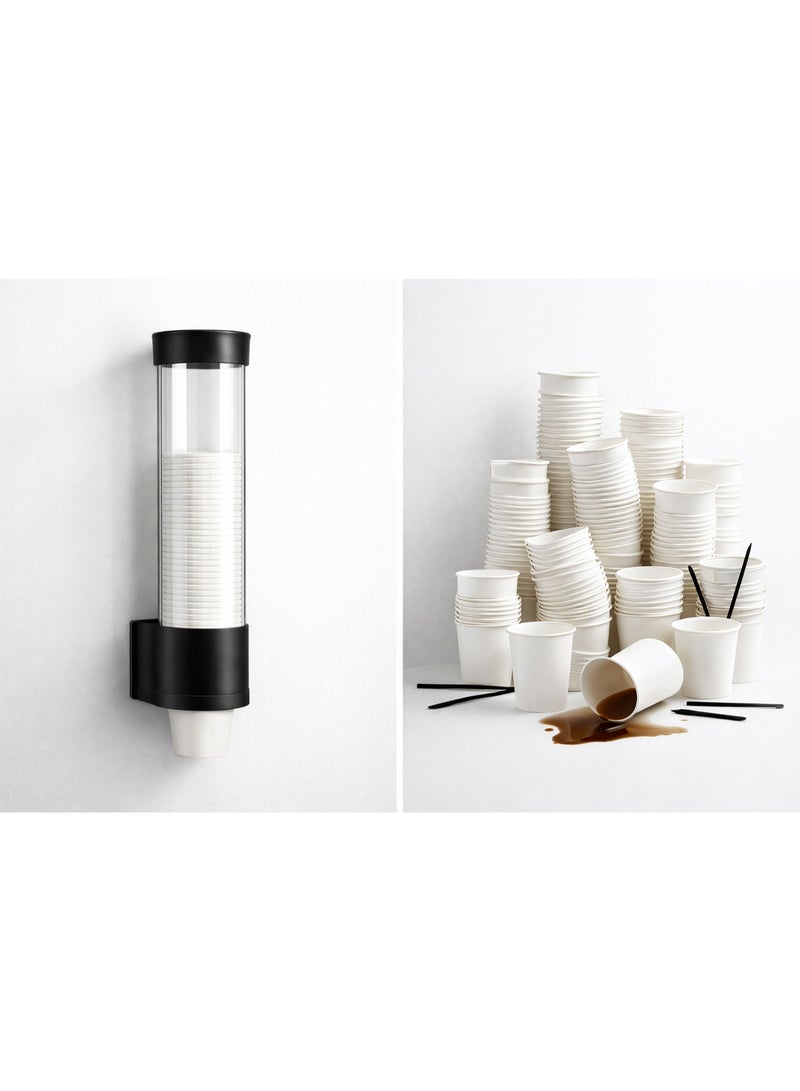 حامل وموزع أكواب ورقية يُثبت على الحائط – سعة حتى ٥٠ كوب – توزيع كوب واحد في كل مرة – موفر للمساحة – مناسب لمبردات المياه والمكاتب والعيادات - Image 5