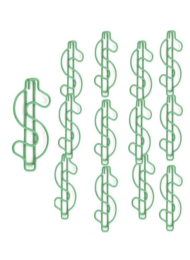 Muka 100 PCS Money Dollar $ Shaped Paper Clips, Cute Paper Clips for Office Notebook, Vinyl Coated Paperclips Cute Office Supplies - Image 1